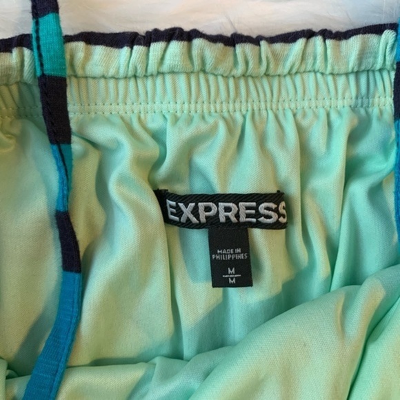 Express Striped Strapless Rainbow Colorful Ombré high low Midi Dress Medium M - Picture 3 of 8